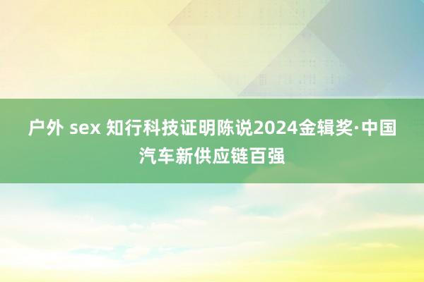 户外 sex 知行科技证明陈说2024金辑奖·中国汽车新供应链百强