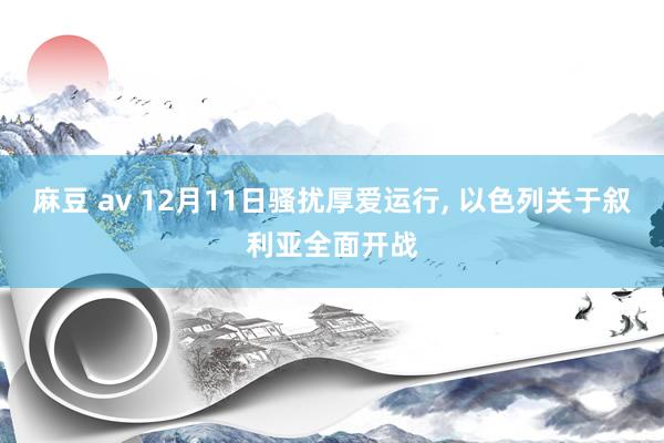 麻豆 av 12月11日骚扰厚爱运行， 以色列关于叙利亚全面开战