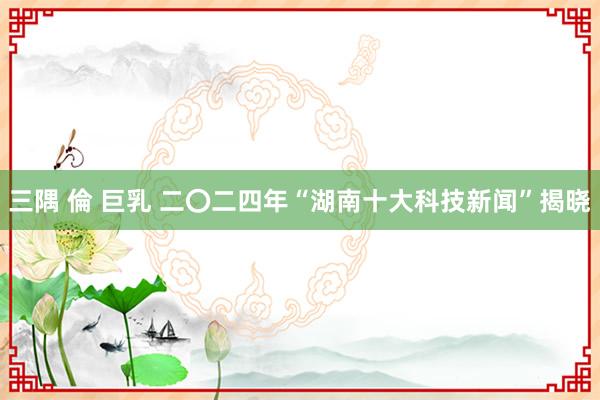 三隅 倫 巨乳 二〇二四年“湖南十大科技新闻”揭晓