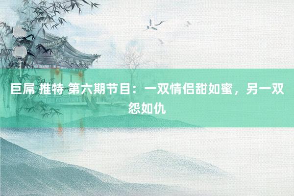 巨屌 推特 第六期节目：一双情侣甜如蜜，另一双怨如仇